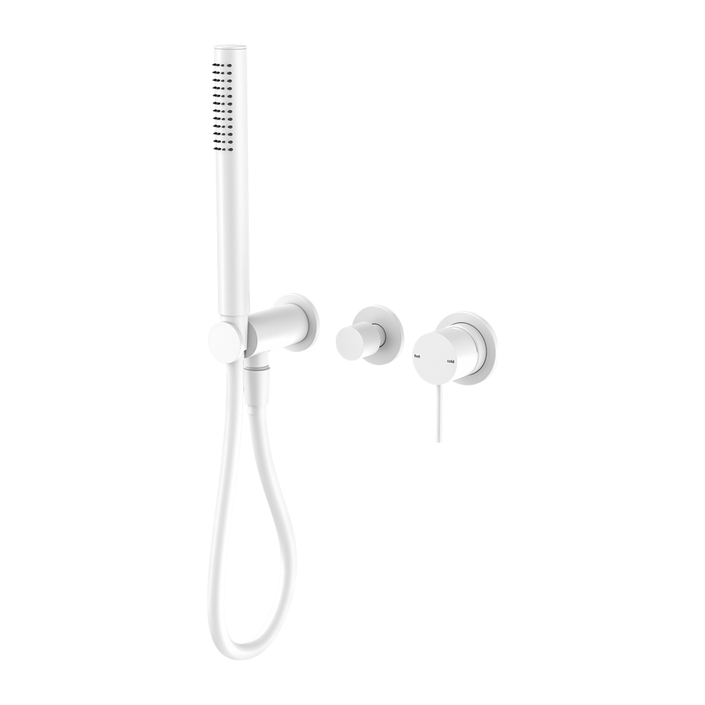 MECCA SHOWER MIXER DIVERTOR SYSTEM SEPARATE BACK PLATE MATTE WHITE (NR221912FMW)