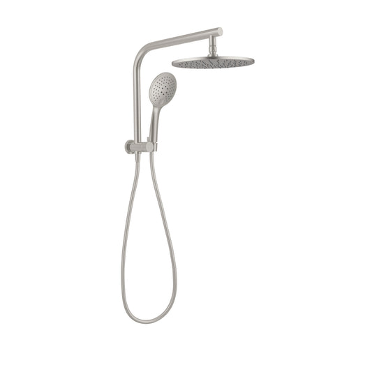 MECCA 2 IN 1 TWIN SHOWER BRUSHED NICKEL (NR250805bBN)