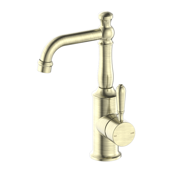 YORK BASIN MIXER WITH METAL LEVER AGED BRASS (NR69210102AB)