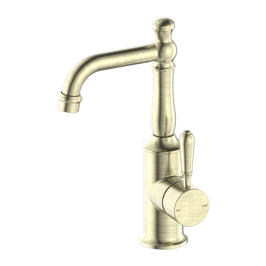 YORK BASIN MIXER WITH METAL LEVER AGED BRASS (NR69210102AB)