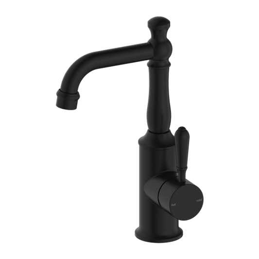 YORK BASIN MIXER WITH METAL LEVER MATTE BLACK (NR69210102MB)