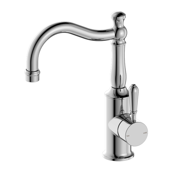 YORK BASIN MIXER HOOK SPOUT WITH METAL LEVER CH (NR69210202CH)