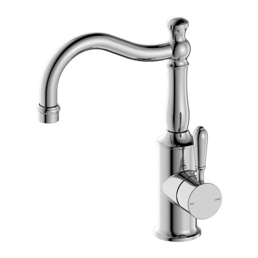 YORK BASIN MIXER HOOK SPOUT WITH METAL LEVER CH (NR69210202CH)