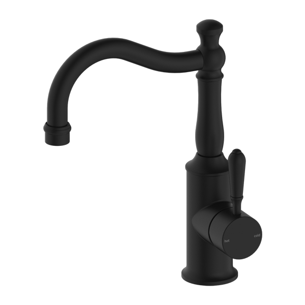 YORK BASIN MIXER HOOK SPOUT WITH METAL LEVER MB (NR69210202MB)