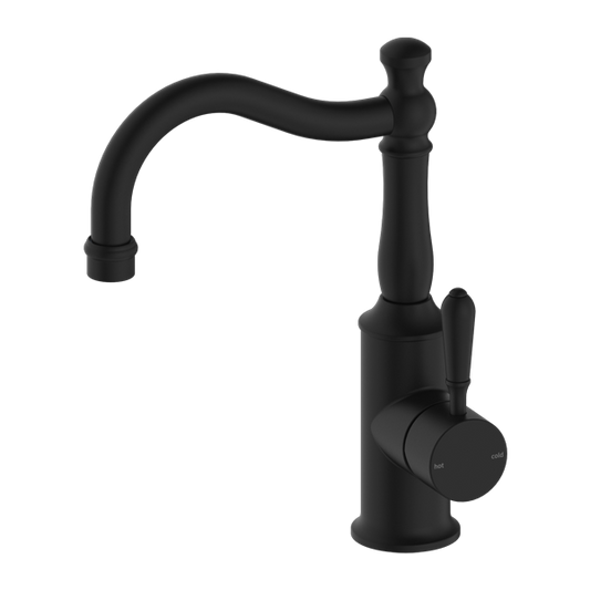 YORK BASIN MIXER HOOK SPOUT WITH METAL LEVER MB (NR69210202MB)