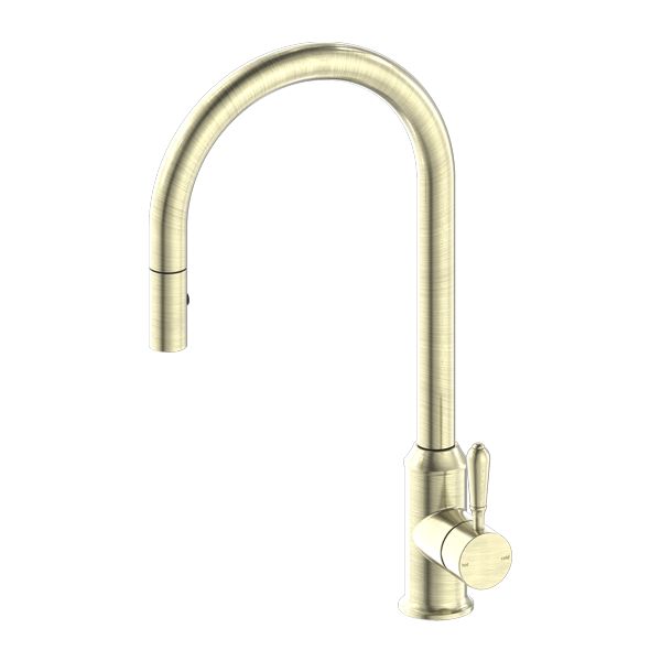 YORK PULL OUT SINK MIXER WITH VEGIE SPRAY FUNCTION WITH METAL LEVER AGED BRASS (NR69210802AB)