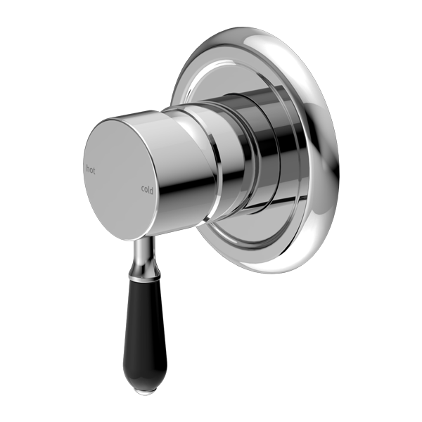 YORK SHOWER MIXER WITH BLACK PORCELAIN LEVER CH (NR69210903CH)