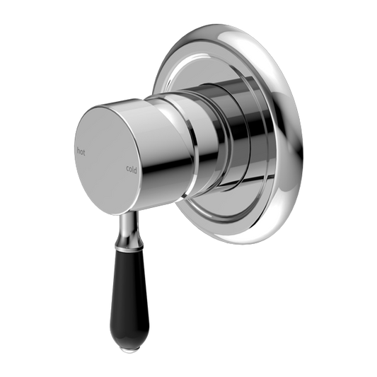 YORK SHOWER MIXER WITH BLACK PORCELAIN LEVER CH (NR69210903CH)