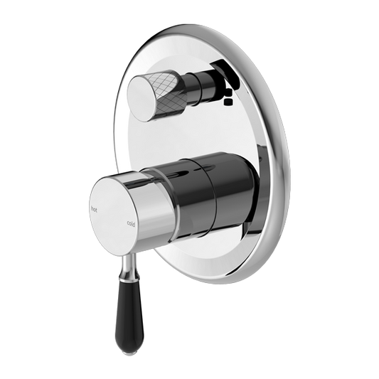 YORK SHOWER MIXER WITH DIVERTOR WITH BLACK PORCELAIN LEVER CH (NR692109A03CH)