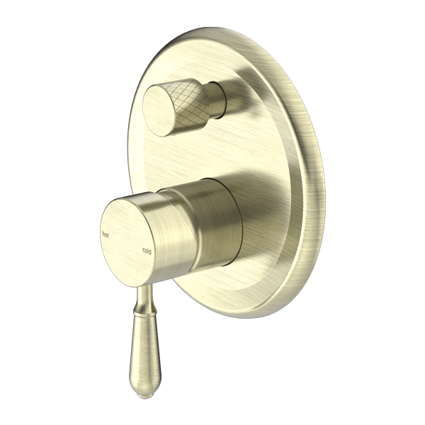 YORK SHOWER MIXER WITH DIVERTOR WITH METAL LEVER AGED BRASS (NR692109A02AB)