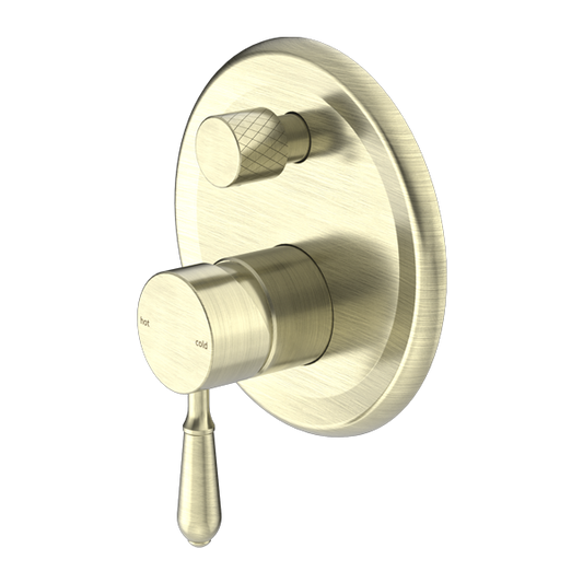 YORK SHOWER MIXER WITH DIVERTOR WITH METAL LEVER AGED BRASS (NR692109A02AB)