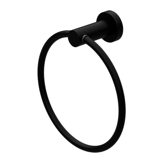 MECCA HAND TOWEL RING MATTE BLACK (NR1980MB)