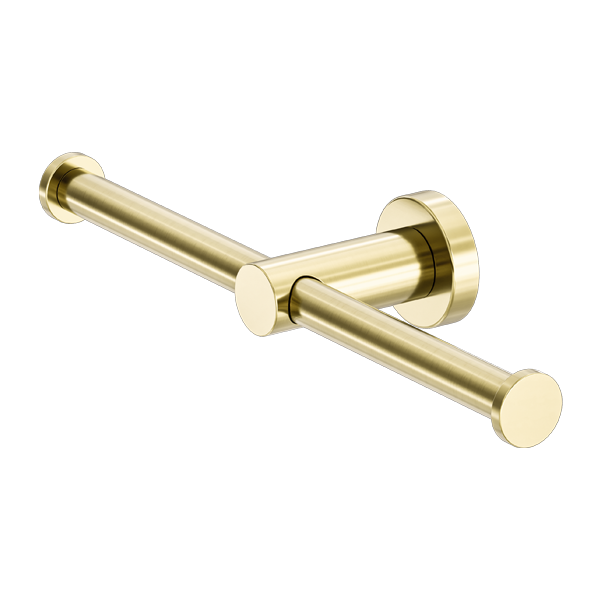 MECCA DOUBLE TOILET ROLL HOLDER BRUSHED GOLD (NR1986DBG)