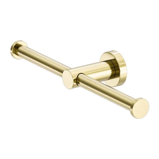 MECCA DOUBLE TOILET ROLL HOLDER BRUSHED GOLD (NR1986DBG)