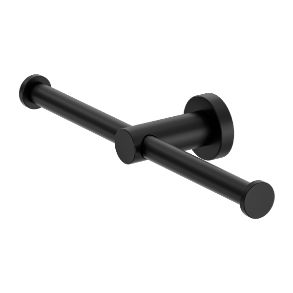 MECCA DOUBLE TOILET ROLL HOLDER MATTE BLACK (NR1986DMB)