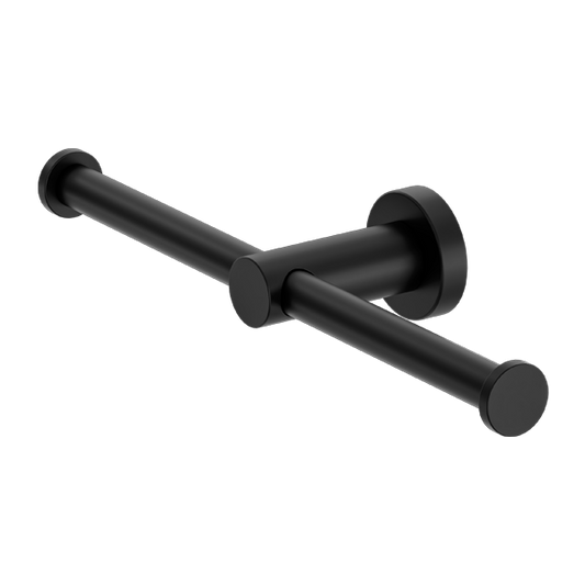 MECCA DOUBLE TOILET ROLL HOLDER MATTE BLACK (NR1986DMB)