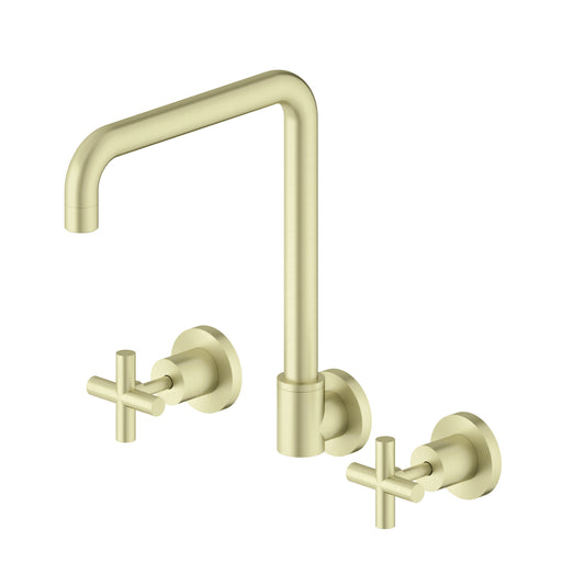 X PLUS WALL KITCHEN SET SWIVEL SPOUT BRUSHED GOLD (NR201607BG)