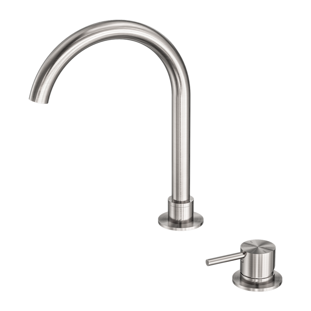 MECCA HOB BASIN MIXER ROUND SWIVEL SPOUT BRUSHED NICKEL (NR221901bBN)