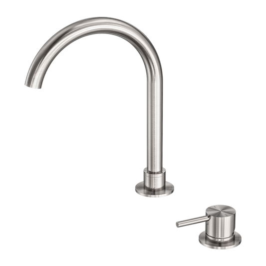 MECCA HOB BASIN MIXER ROUND SWIVEL SPOUT BRUSHED NICKEL (NR221901bBN)