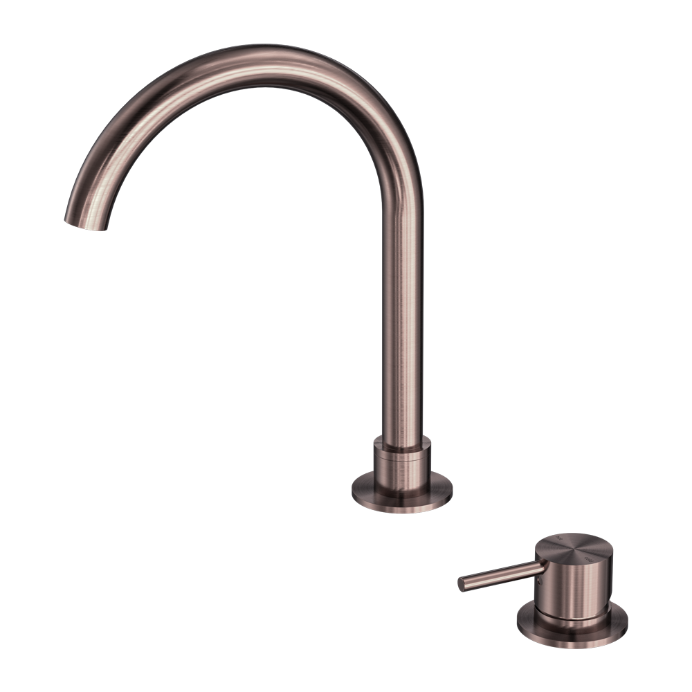 MECCA HOB BASIN MIXER ROUND SWIVEL SPOUT BRUSHED BRONZE (NR221901bBZ)