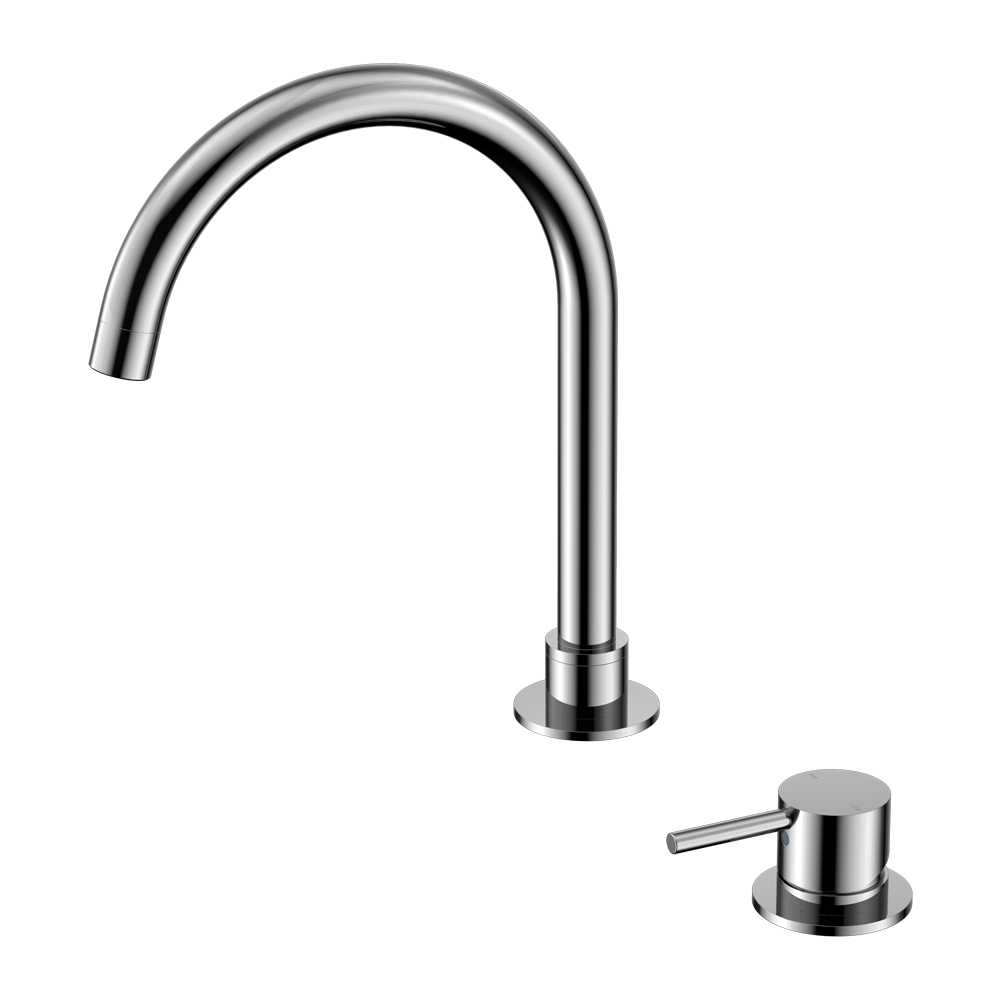 MECCA HOB BASIN MIXER ROUND SWIVEL SPOUT CHROME (NR221901bCH)