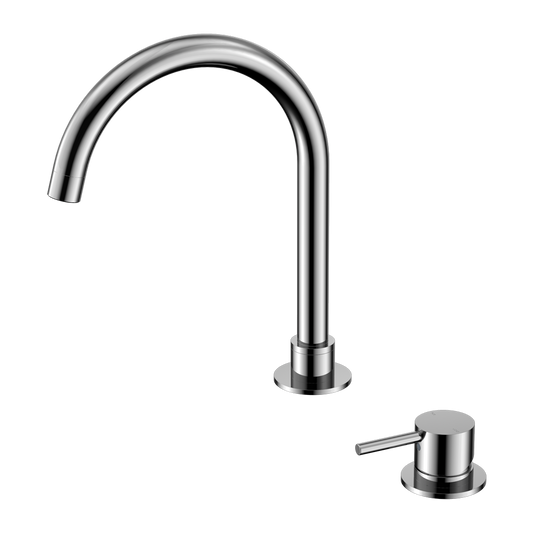 MECCA HOB BASIN MIXER ROUND SWIVEL SPOUT CHROME (NR221901bCH)