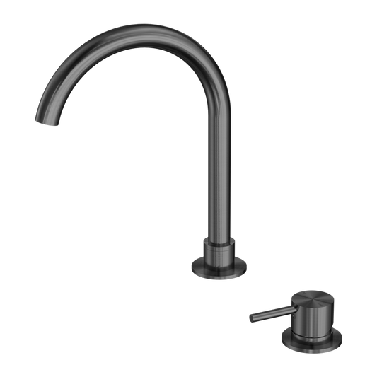 MECCA HOB BASIN MIXER ROUND SWIVEL SPOUT GUN METAL  (NR221901bGM)