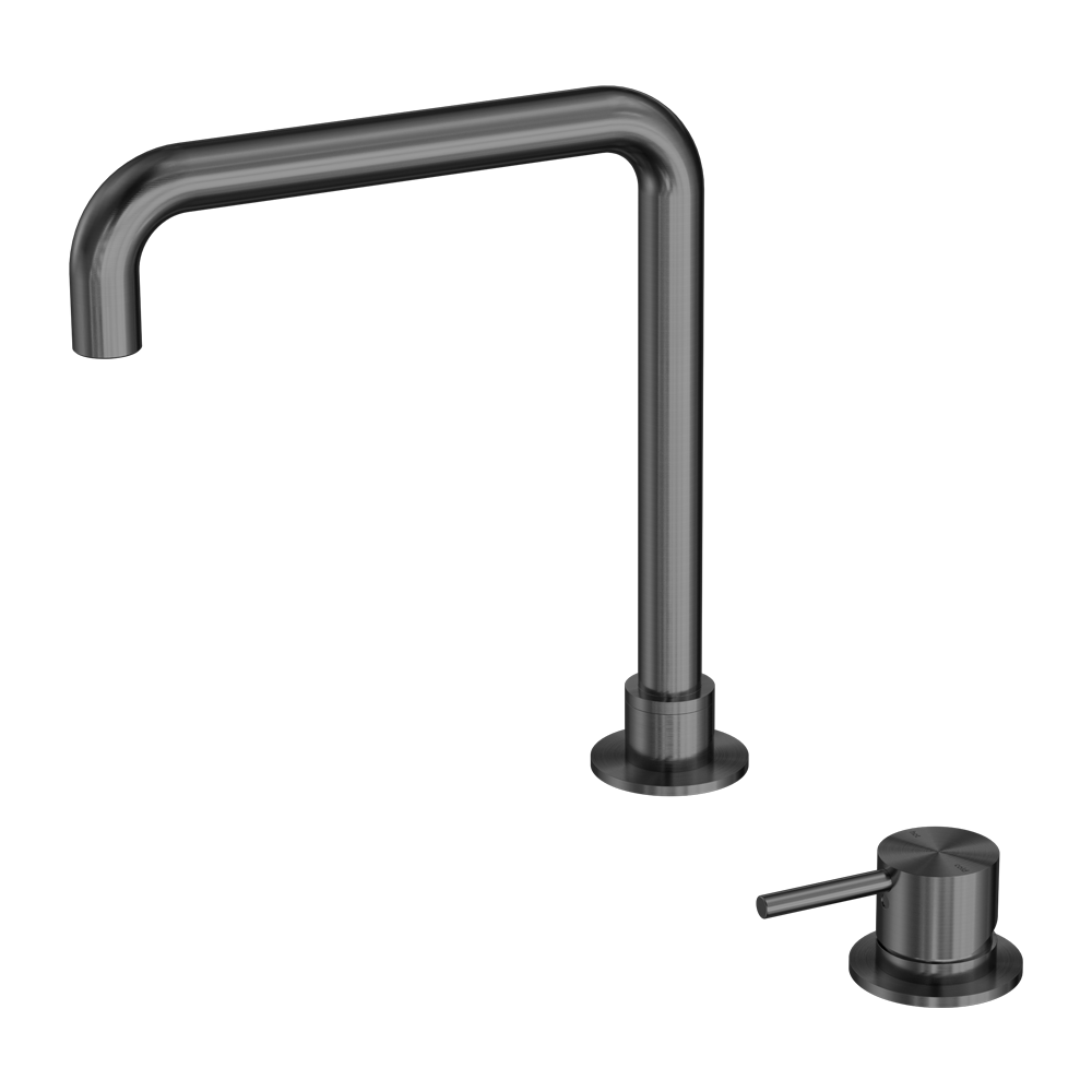 MECCA HOB BASIN MIXER SQUARE SWIVEL SPOUT GUN METAL  (NR221901cGM)