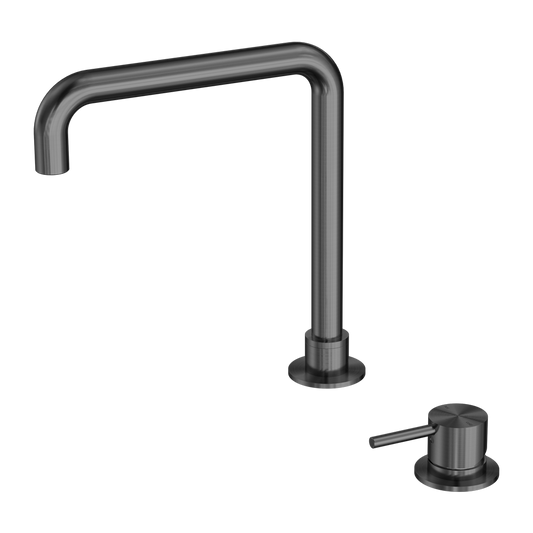 MECCA HOB BASIN MIXER SQUARE SWIVEL SPOUT GUN METAL  (NR221901cGM)