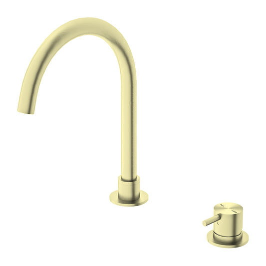 MECCA HOB BASIN MIXER ROUND SWIVEL SPOUT BG (NR221901bBG)