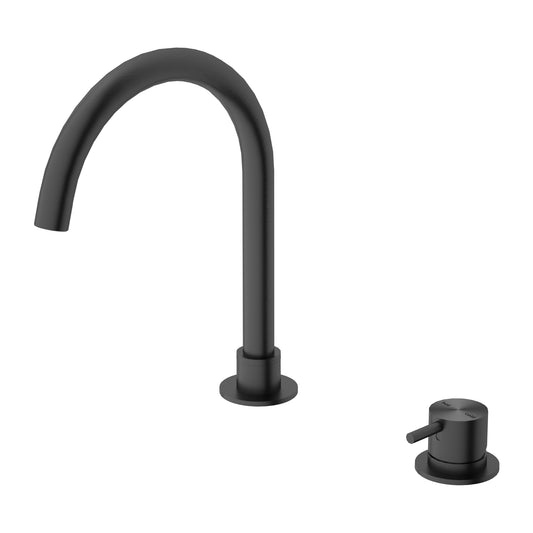 MECCA HOB BASIN MIXER ROUND SWIVEL SPOUT GM (NR221901bGM)