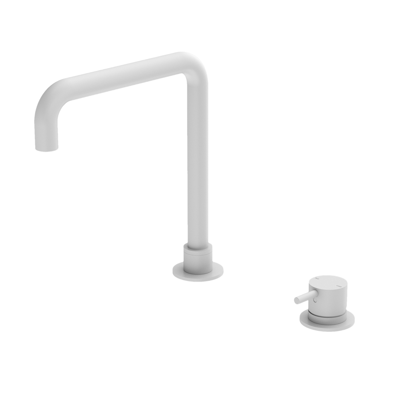 MECCA HOB BASIN MIXER SQUARE SWIVEL SPOUT MATTE WHITE (NR221901cMW)