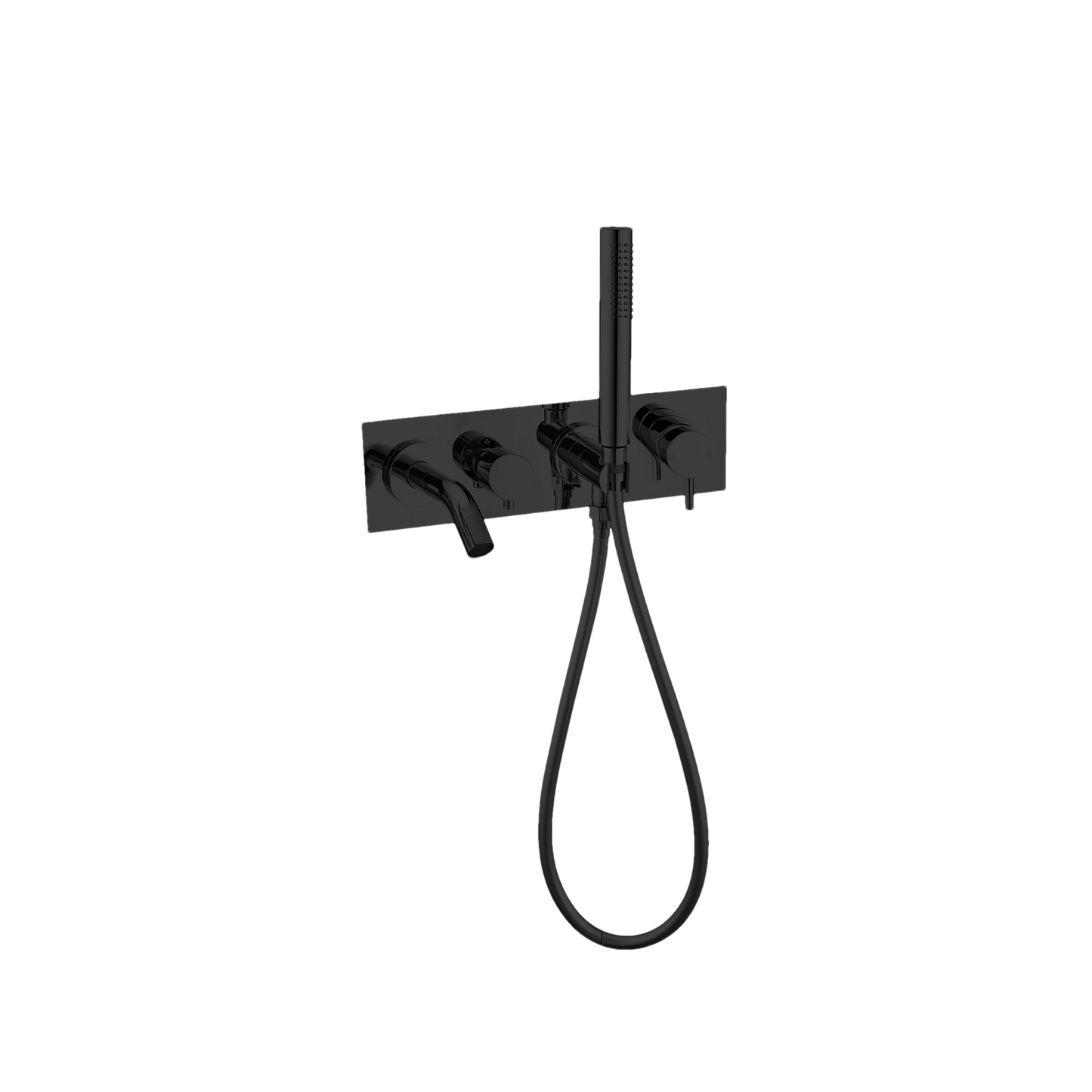 MECCA WALL MOUNT BATH MIXER WITH HAND SHOWER MATTE BLACK (NR221903dMB)