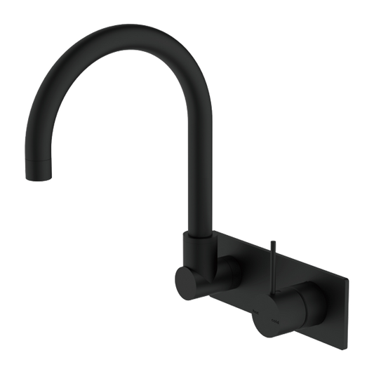 MECCA WALL BASIN/BATH MIXER SWIVEL SPOUT HANDLE UP MB (NR221909pMB)