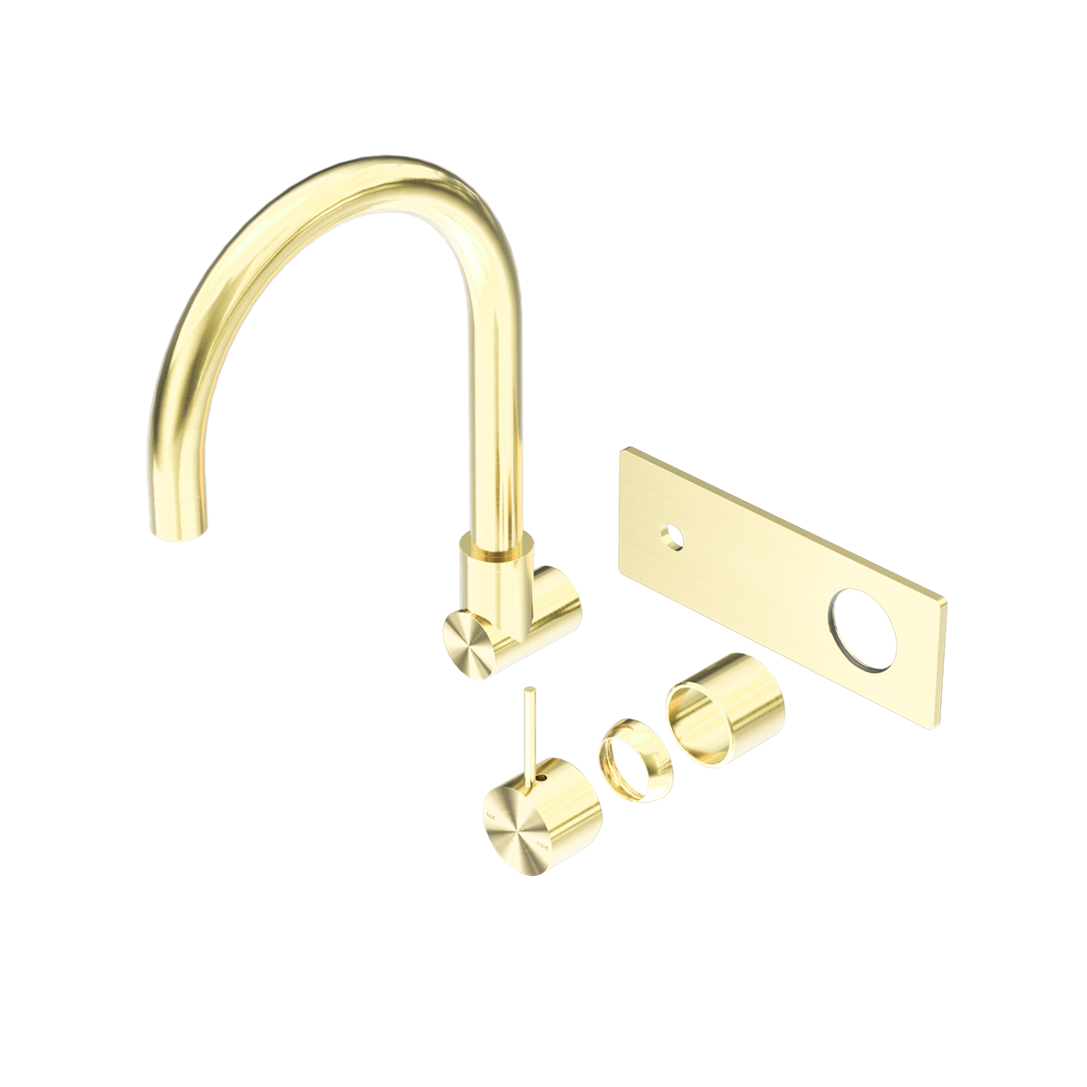 MECCA WALL BASIN/BATH MIXER SWIVEL SPOUT HANDLE UP TRIM KITS ONLY BRUSHED GOLD (NR221910PTBG)