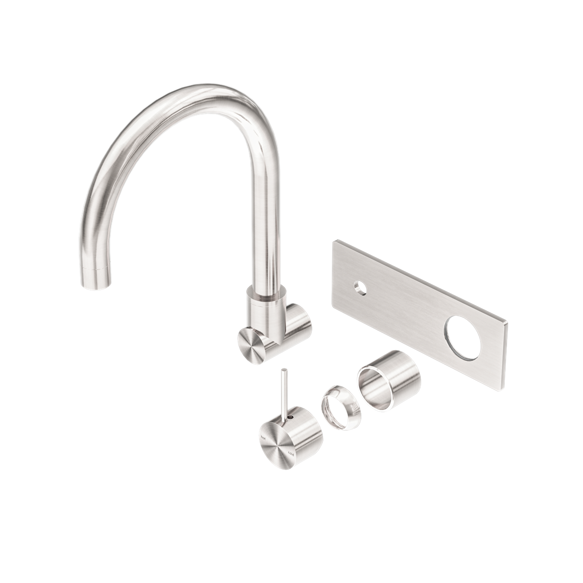 MECCA WALL BASIN/BATH MIXER SWIVEL SPOUT HANDLE UP TRIM KITS ONLY BRUSHED NICKEL (NR221910PTBN)