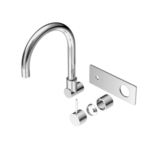 MECCA WALL BASIN/BATH MIXER SWIVEL SPOUT HANDLE UP TRIM KITS ONLY CHROME (NR221910PTCH)