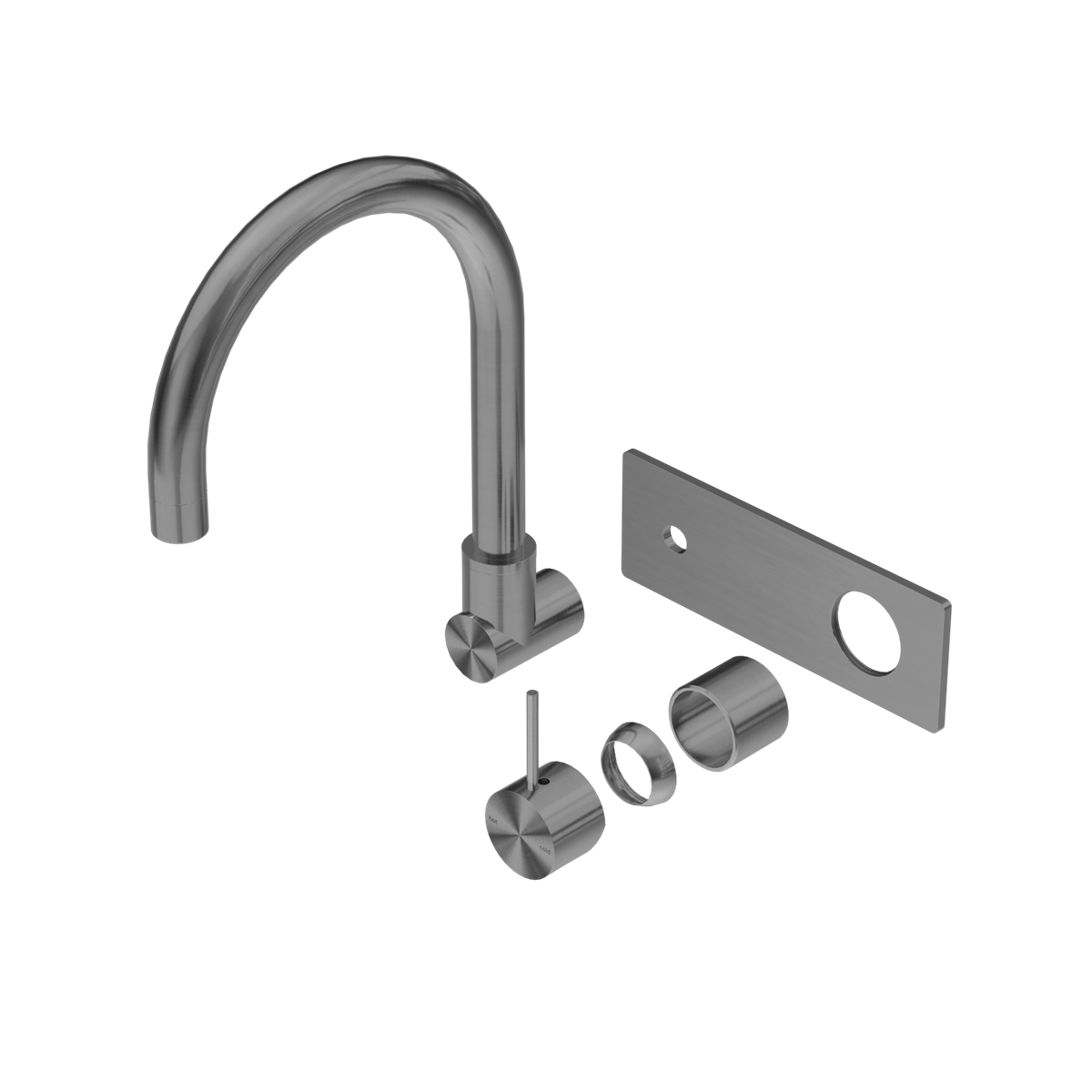 MECCA WALL BASIN/BATH MIXER SWIVEL SPOUT HANDLE UP TRIM KITS ONLY GUN METAL (NR221910PTGM)