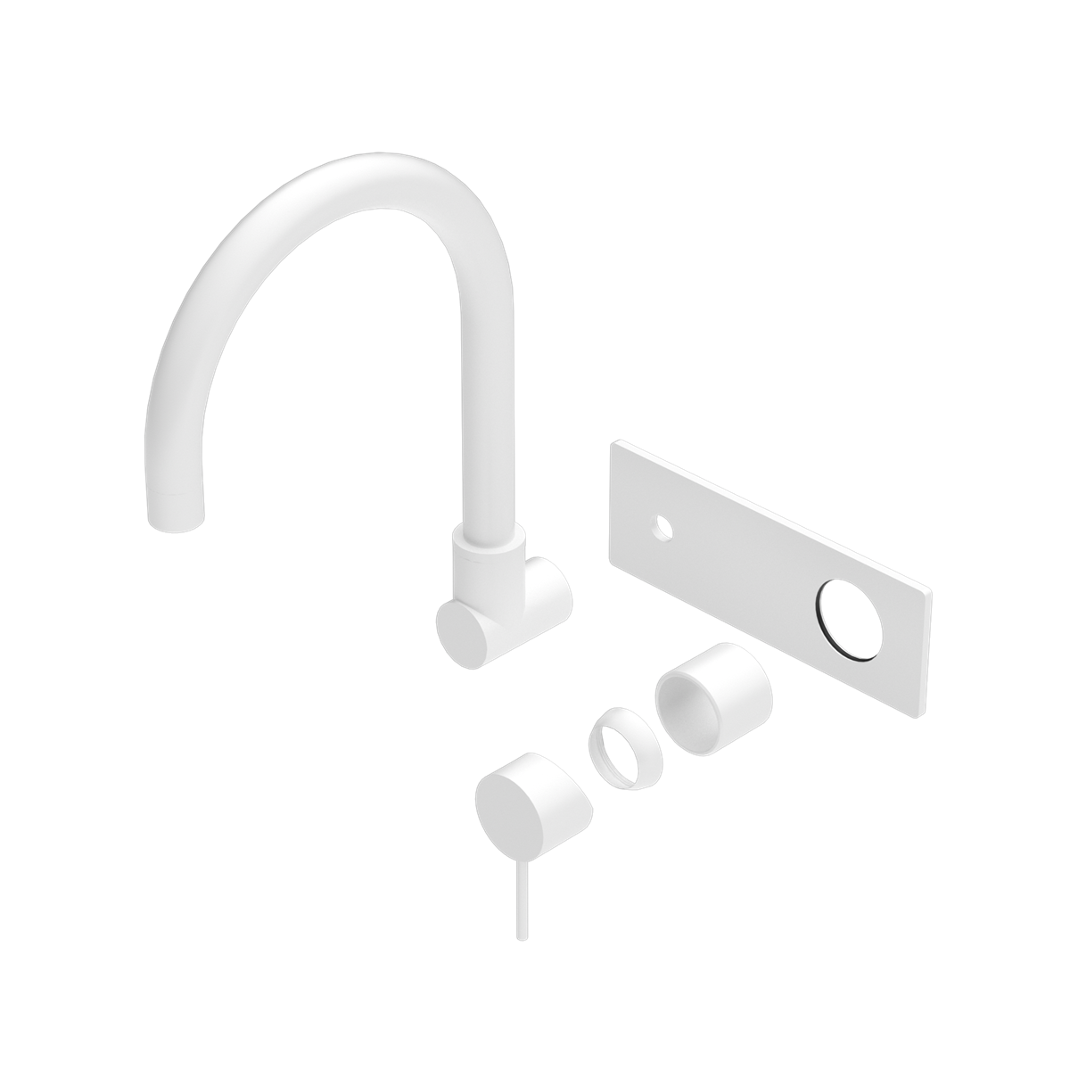 MECCA WALL BASIN/BATH MIXER SWIVEL SPOUT TRIM KITS ONLY MATTE WHITE (NR221910QTMW)