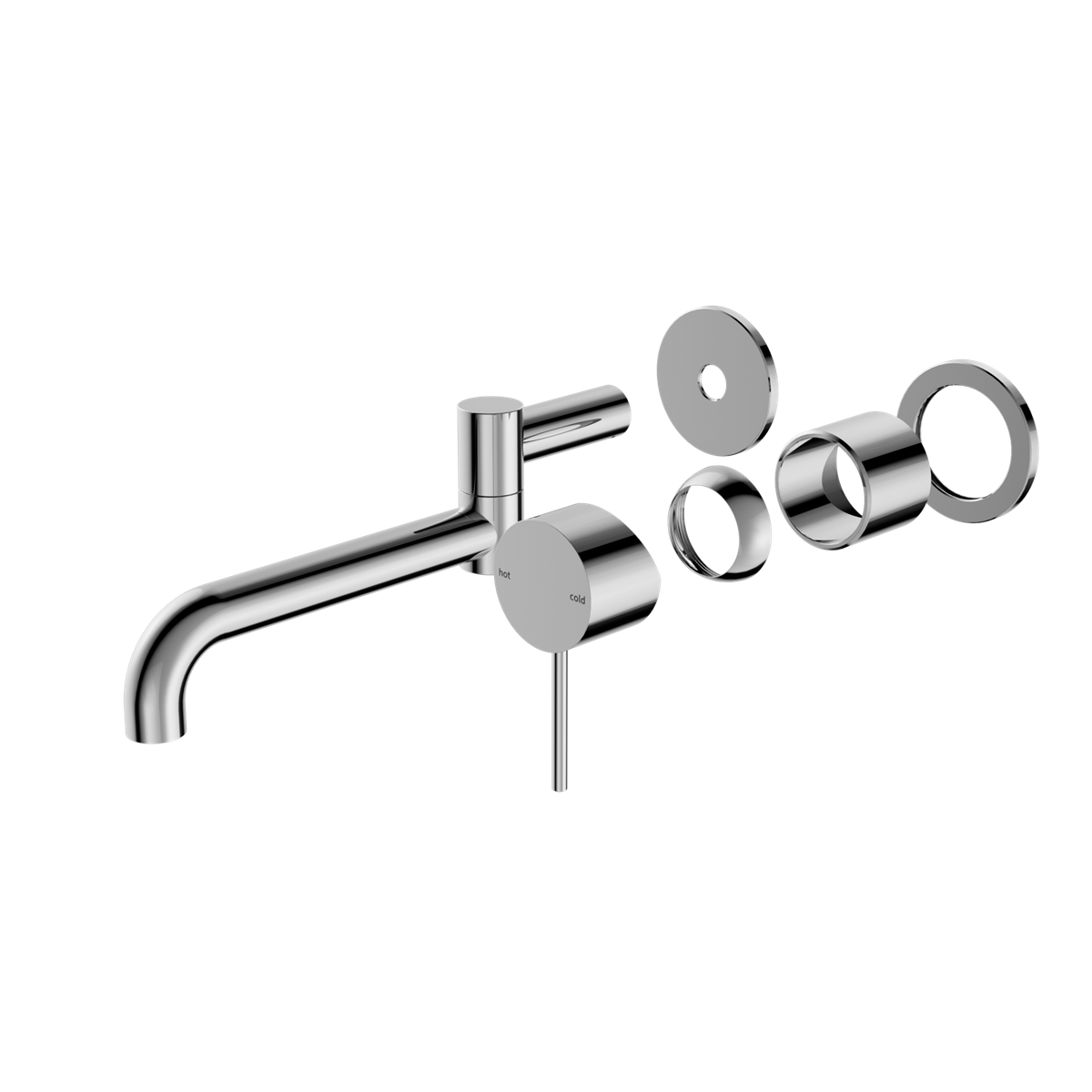 MECCA WALL BASIN/BATH MIXER SWIVEL SPOUT 225MM TRIM KITS ONLY CHROME (NR221910RTCH)