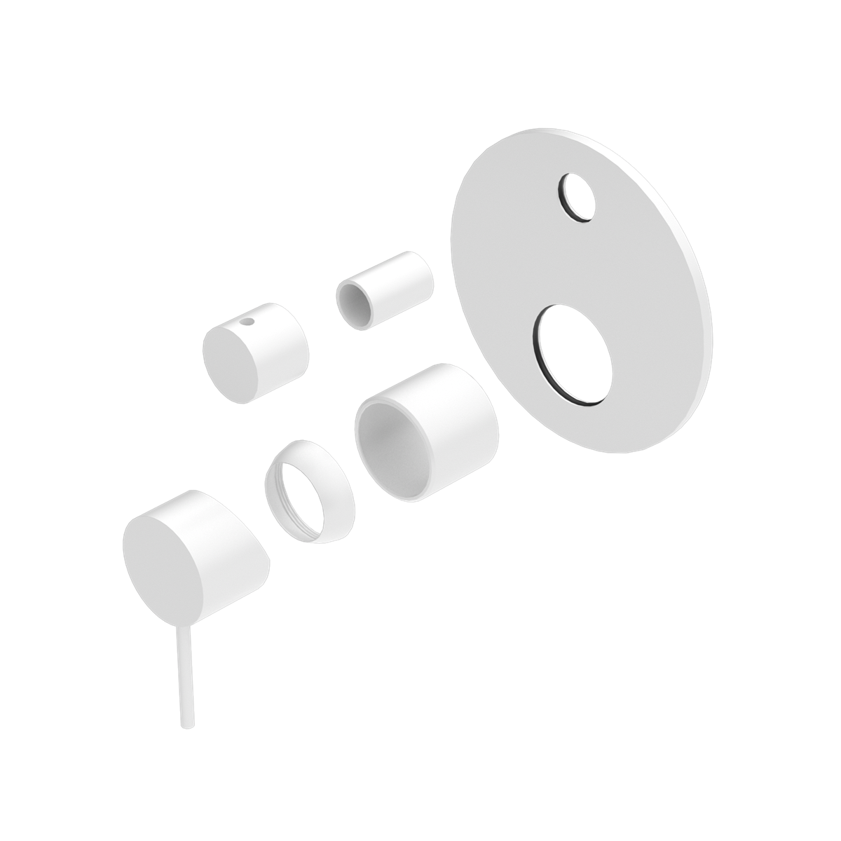 MECCA SHOWER MIXER WITH DIVERTOR TRIM KITS ONLY MATTE WHITE (NR221911ATMW)