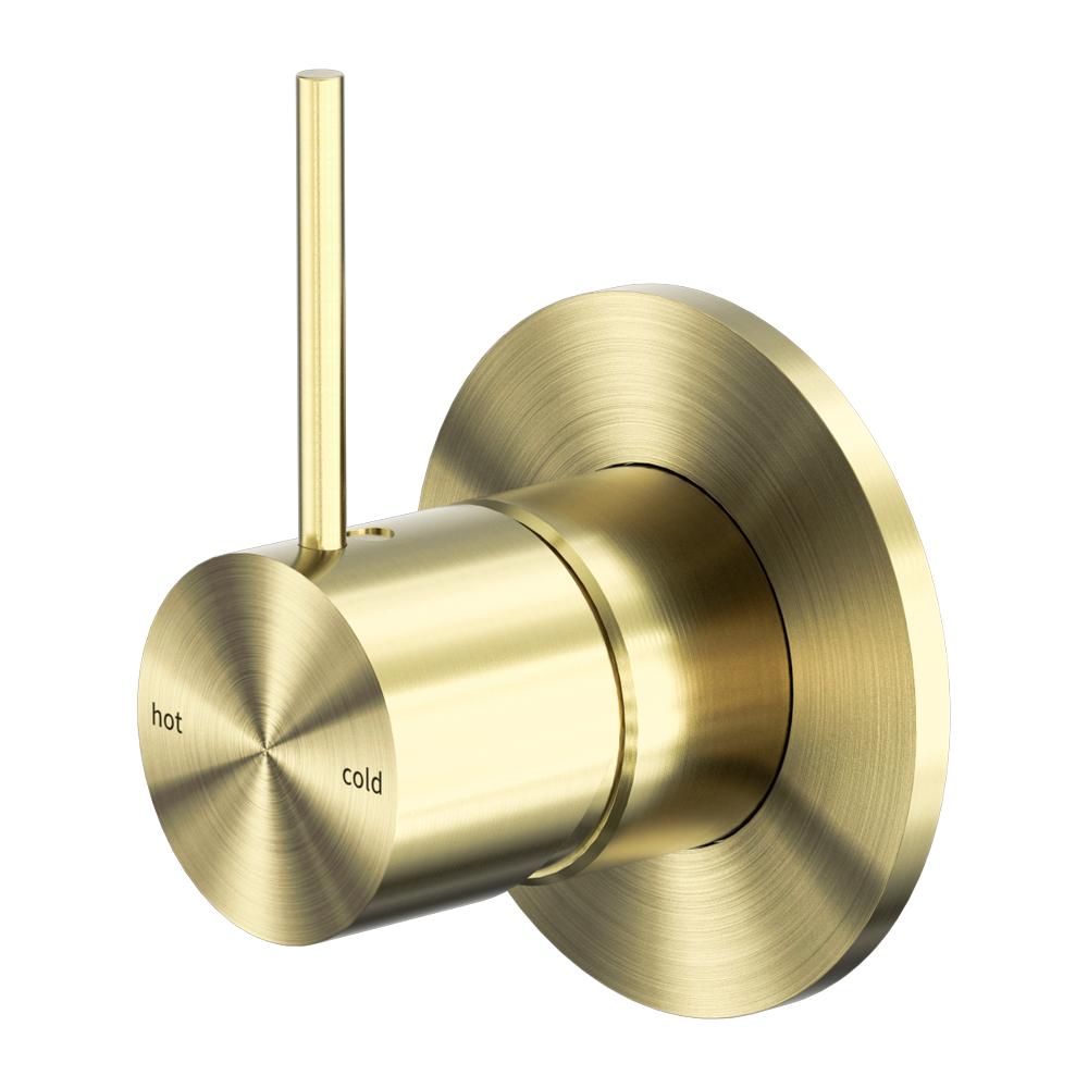 MECCA SHOWER MIXER HANDLE UP 80MM PLATE BRUSHED GOLD (NR221911BBG)