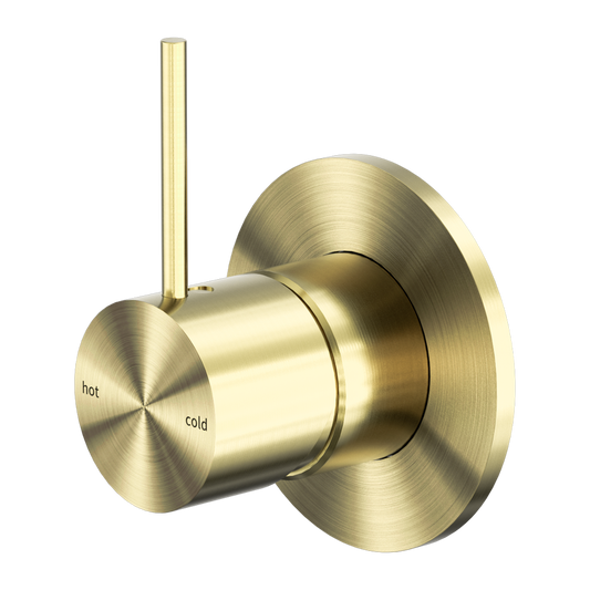 MECCA SHOWER MIXER HANDLE UP 80MM PLATE BRUSHED GOLD (NR221911BBG)