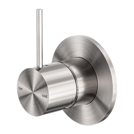 MECCA SHOWER MIXER HANDLE UP 80MM PLATE BRUSHED NICKEL (NR221911BBN)