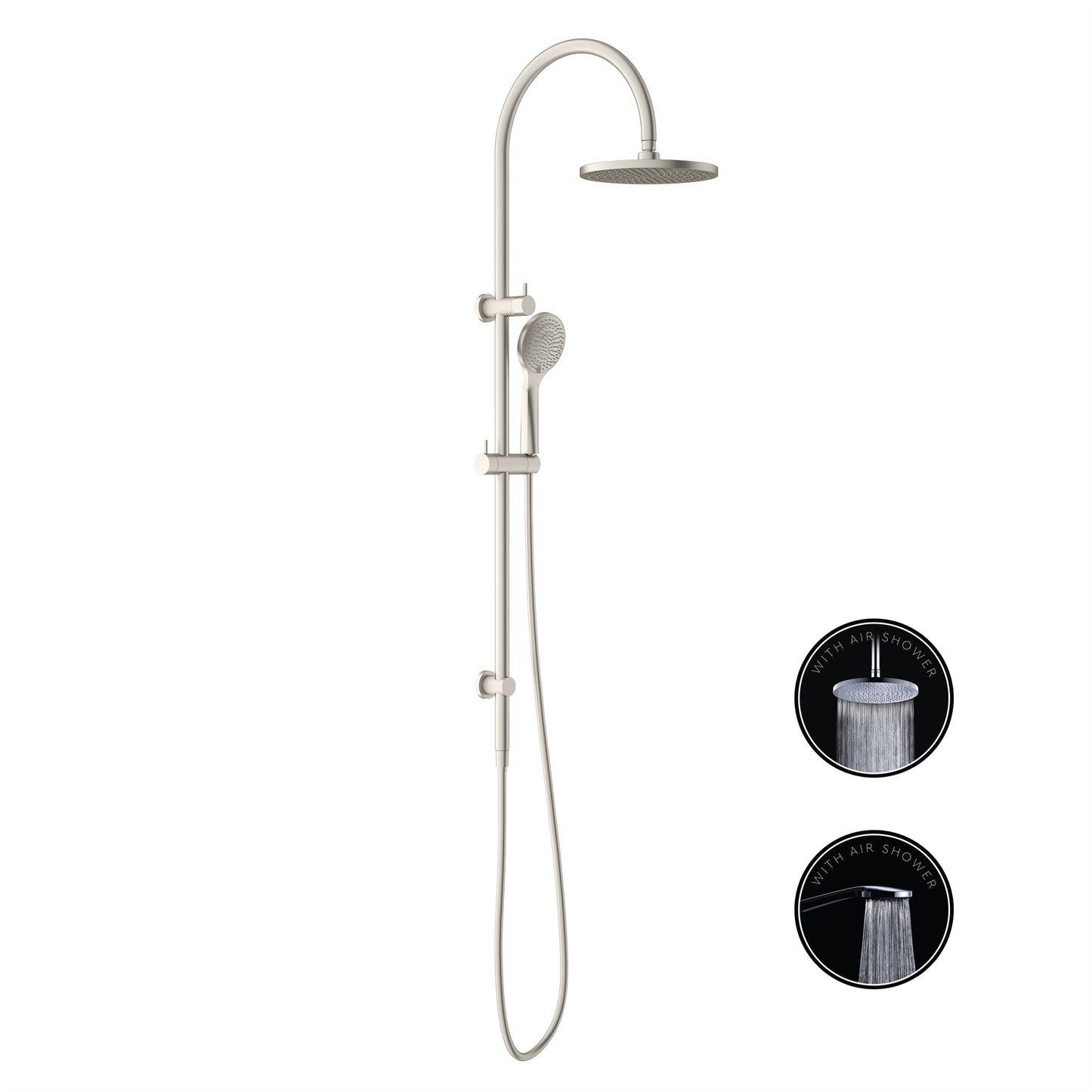 OPAL TWIN SHOWER SET WITH AIR SHOWER BN (NR251905bBN)