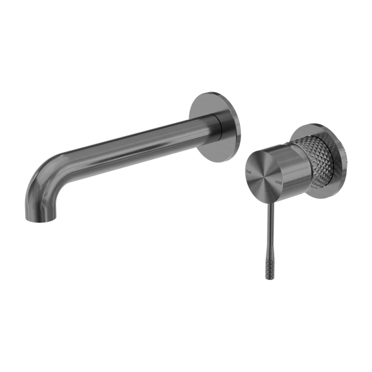 OPAL WALL BASIN/BATH MIXER 185MM SPOUT WITH SEPARATE BACK PLATE GR (NR251907bGR)