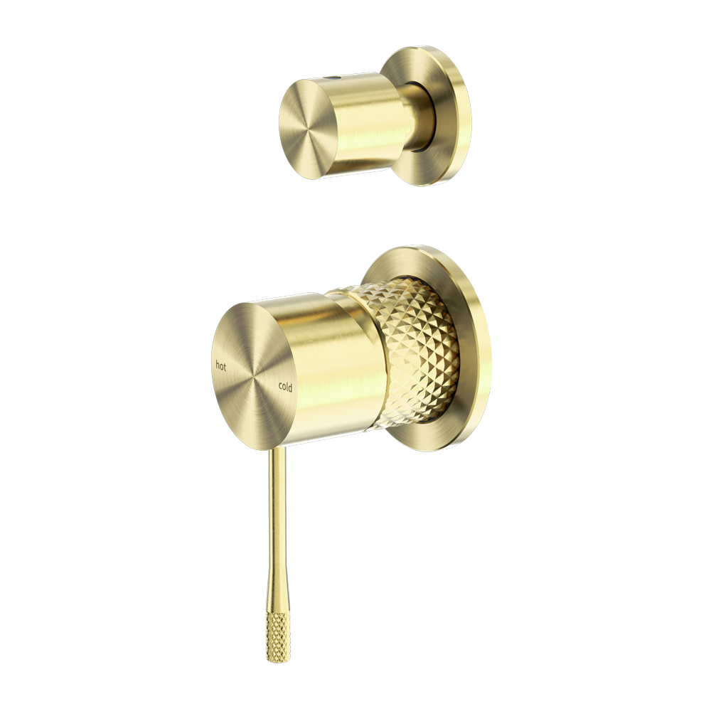 OPAL SHOWER MIXER WITH DIVERTOR SEPARATE PLATE BRUSHED GOLD (NR251909eBG)