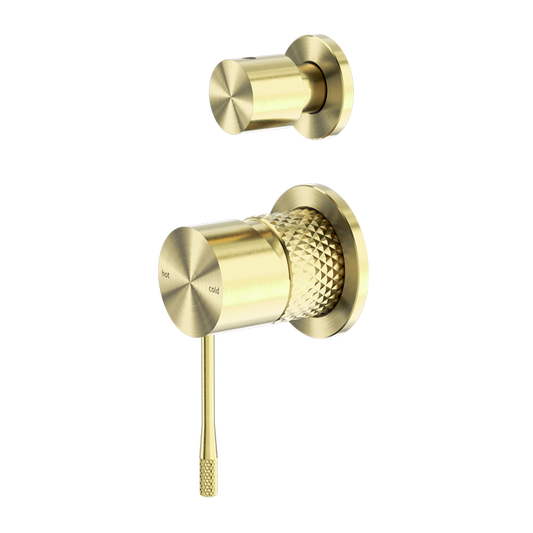 OPAL SHOWER MIXER WITH DIVERTOR SEPARATE PLATE BRUSHED GOLD (NR251909eBG)