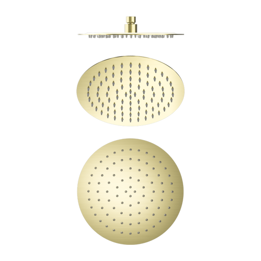 250mm Round Stainless Steel Shower Head 4 Star Rating Brushed Gold (NR507036BG)