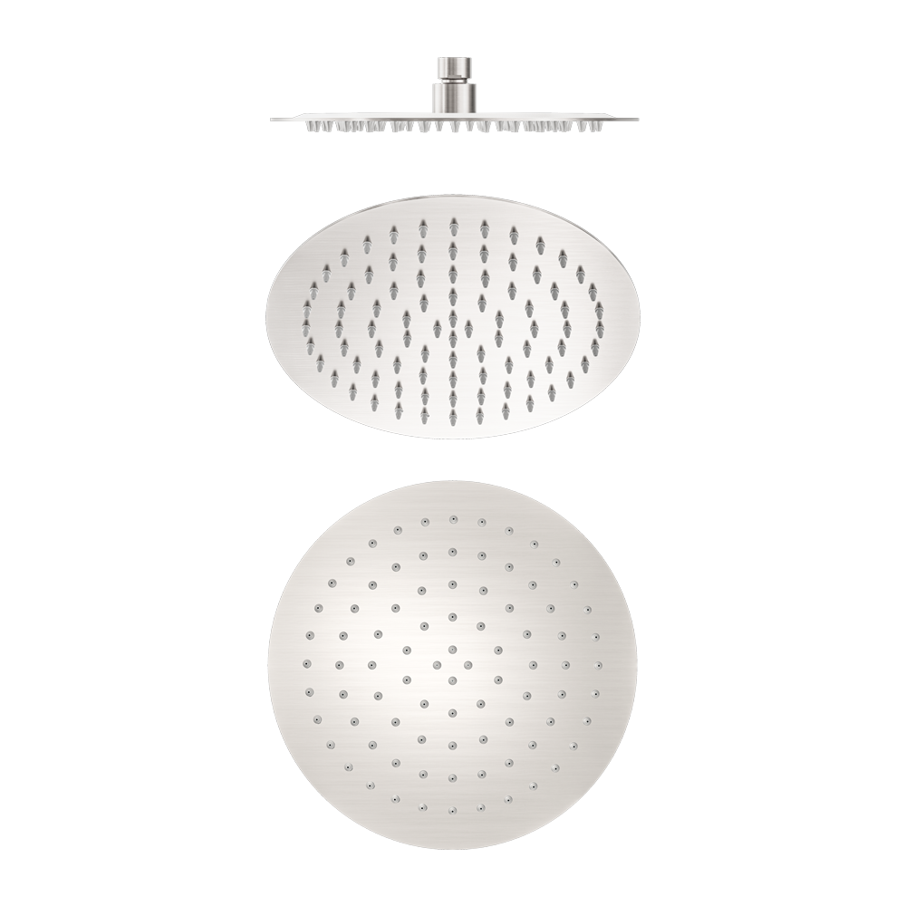 250mm Round Stainless Steel Shower Head 4 Star Rating Brushed Nickel (NR507036BN)